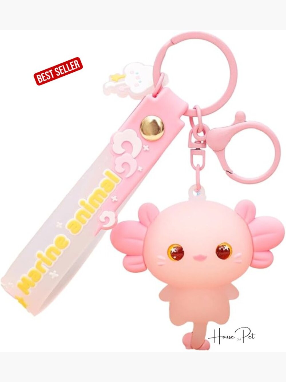Cute Axolotl Keychain PVC Kawaii Keyring for Bag Purse Car Keys Backpack Charm